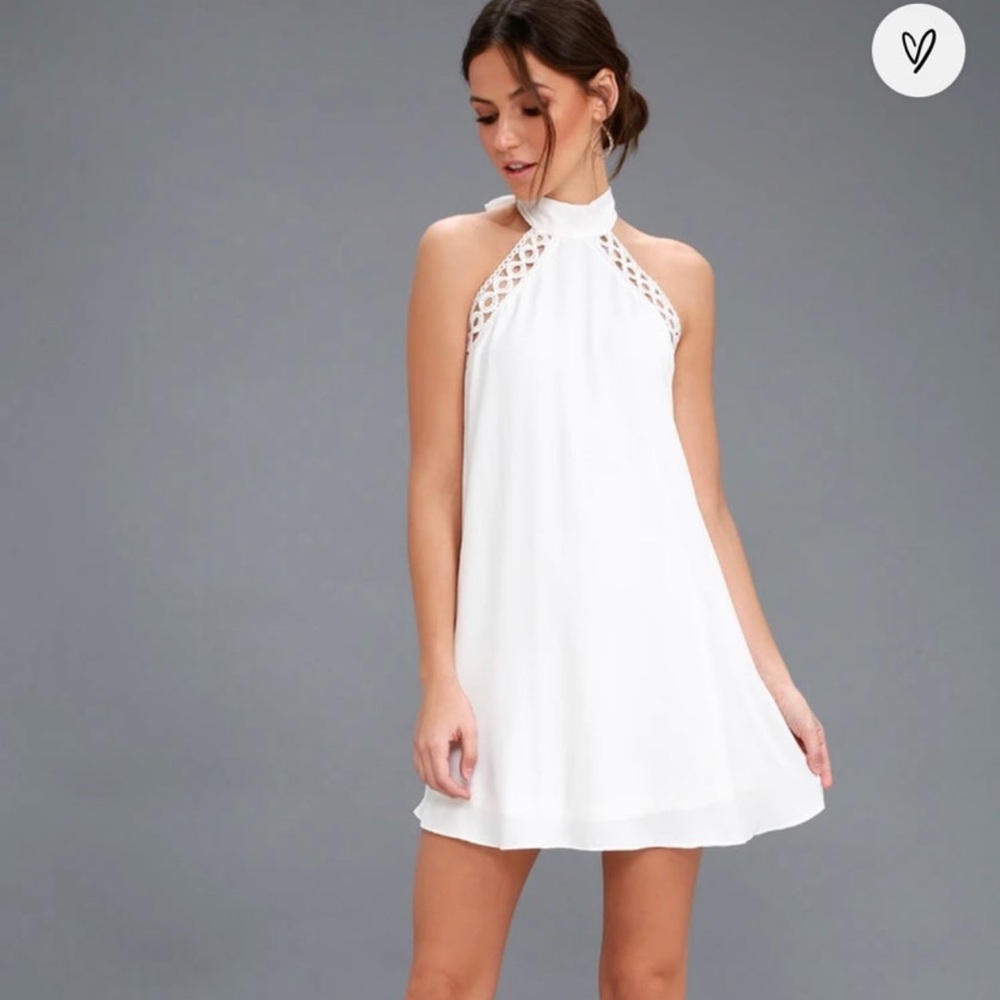 LuLus Any Sway White Lace Halter